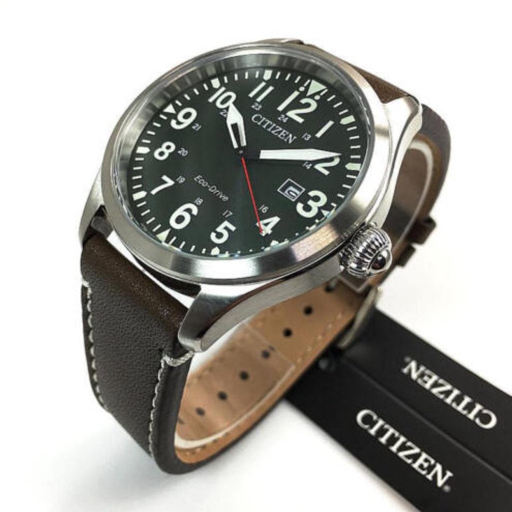 New! Citizen Men's Leather Solar Powered Dive Watch